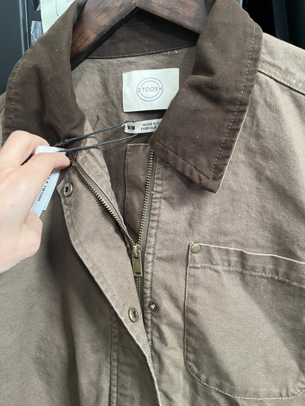 NWT Stoosh Women’s Brown Barn Canvas Work Jacket  Corduroy Collar Chore Medium - Picture 8 of 14
